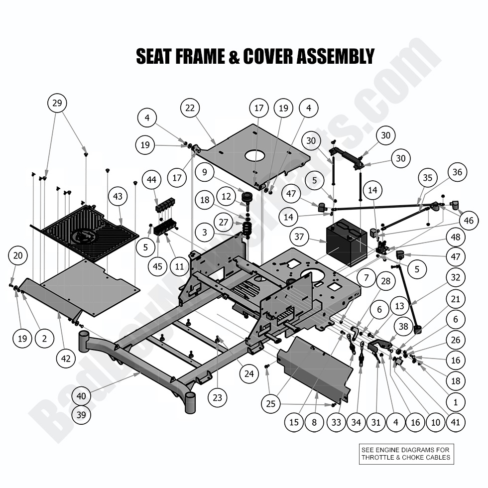 2018 ZT Elite - Seat Frame and Cover Assembly